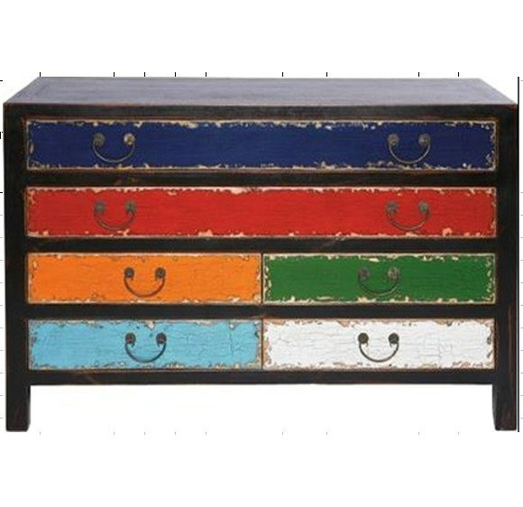 Chinese Antique Furniture Colorful Sideboard Lwb645