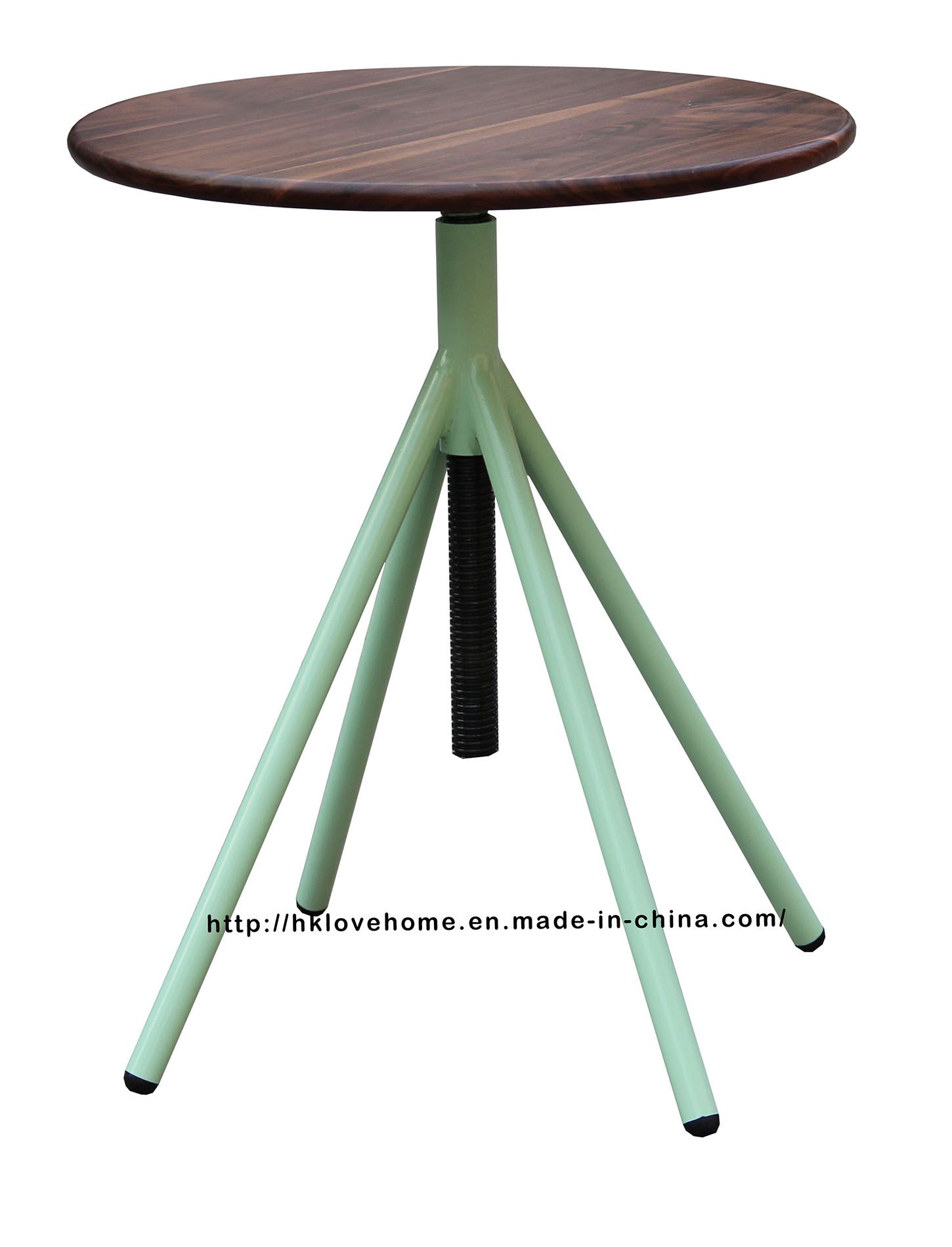 Industrial Metal Restaurant Wooden Vintage Swivel Green Dining Table