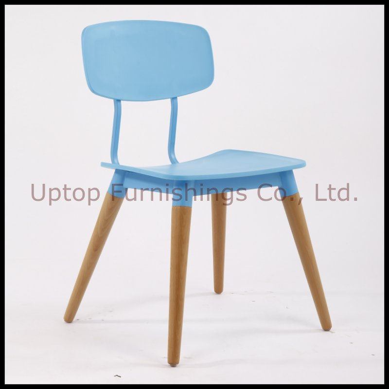 Restaurant Furniture Wooden Legs Plastic Dining Chair (SP-UC396)