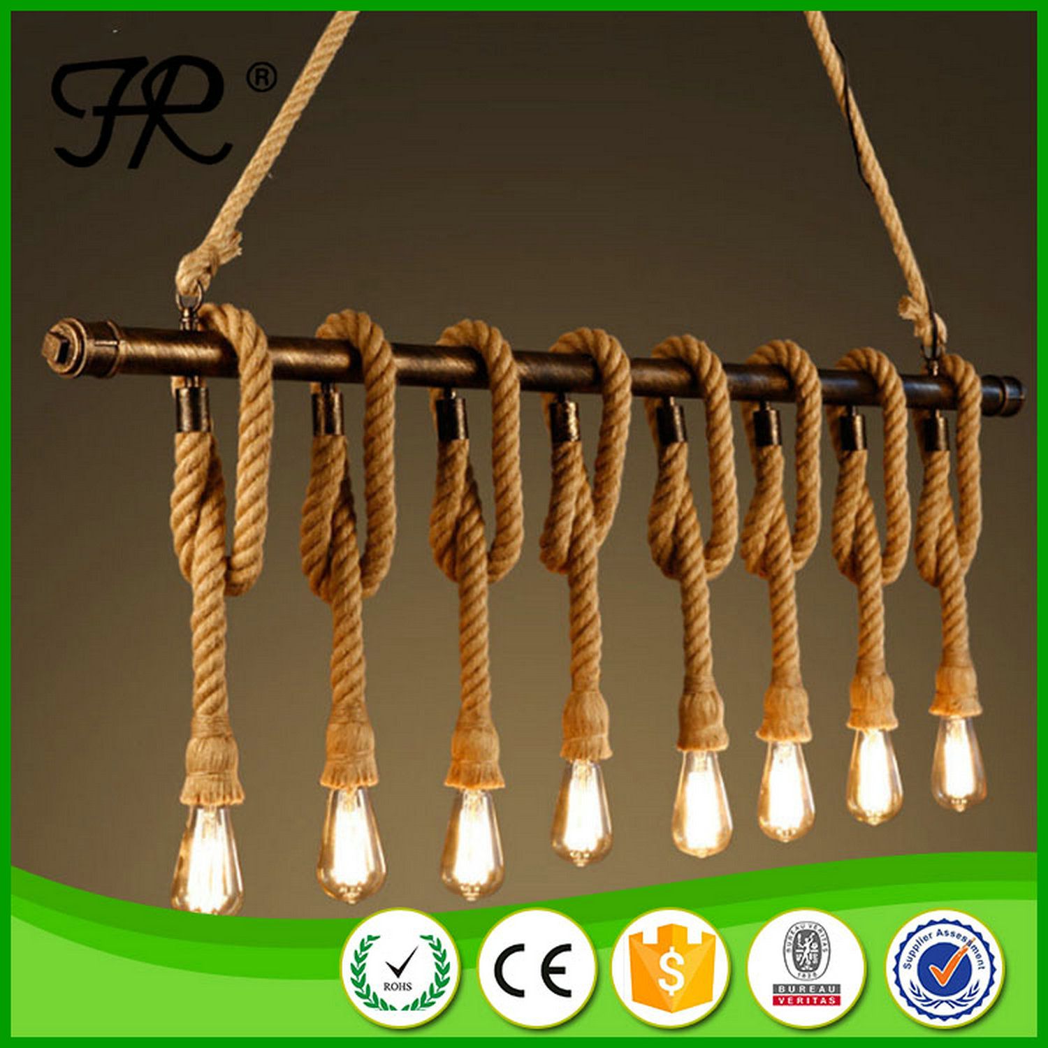 Hot Sale Antique Hemp Rope Pendant Lamp