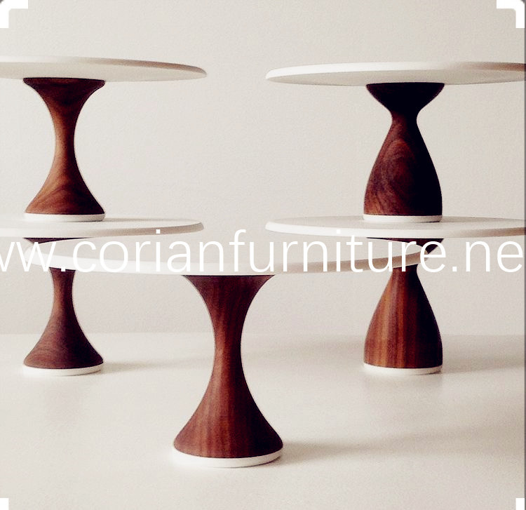 Wood Base Solid Surface Marble Top New Design Reataurant Table