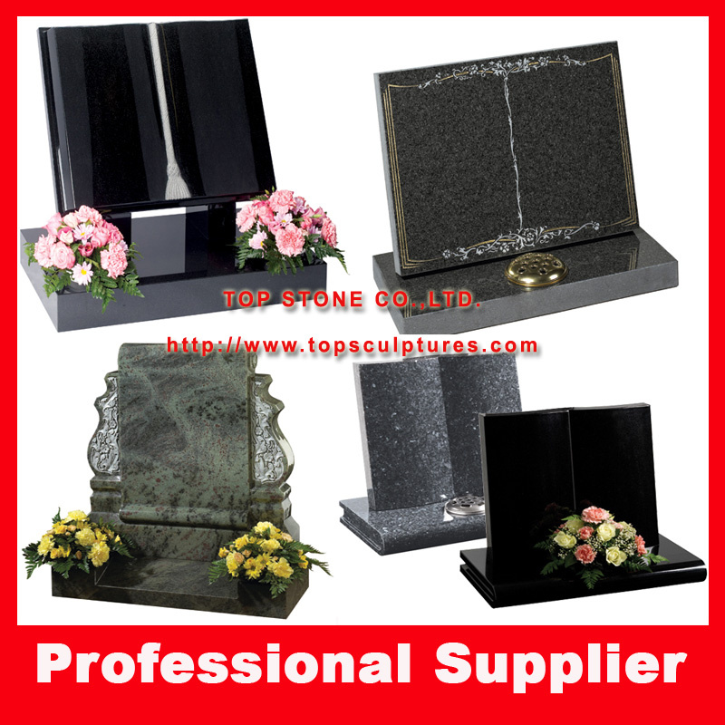 Granite Books Scrolls Headstone Tombstone Upright