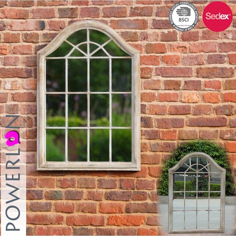 Antique Garden Wall Window Mirror