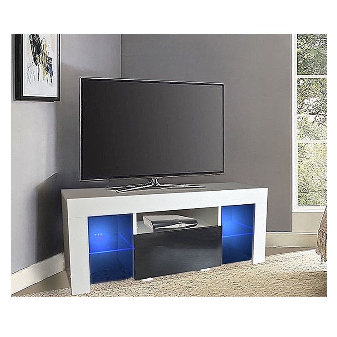 Modern 110cm Corner LED Light Gloss Matt TV Unit