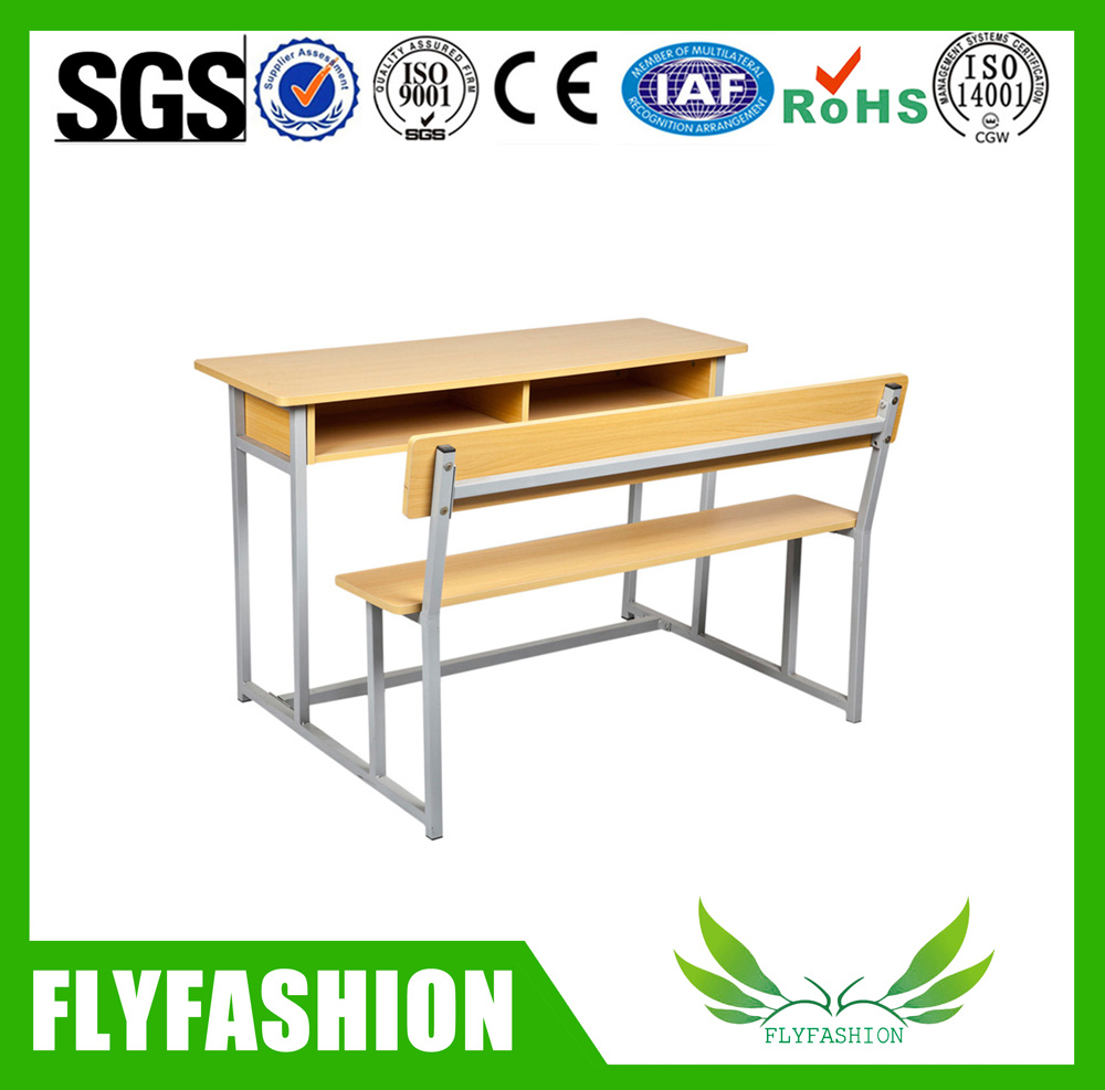 Classroom Furniture Whole Set Wood Double Student Desk with Bench
