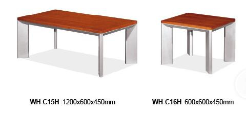 Modern Design Wooden and Metal Base Receptional Coffee Table