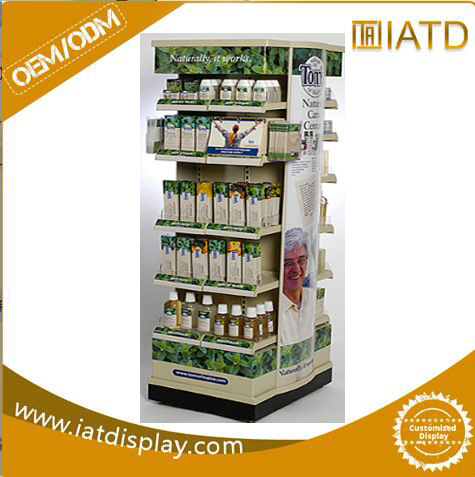 Customized Floor Metal Energy Drink Display Beverages Display Racks