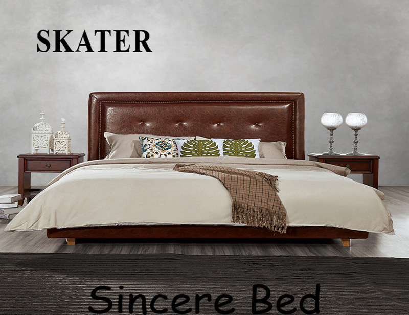 A13 American Style Bedroom Fabric Bed Leather Bed