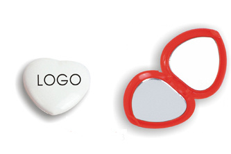 Heart Shape Plastic Makeup Mirror for Promotion (DM1008)