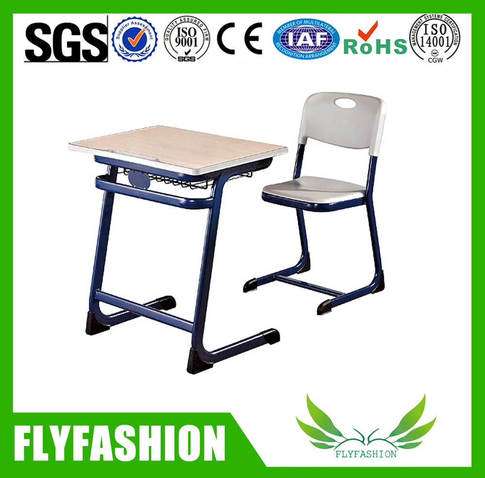 Melamine Board Single Student Desk with Chair School Furniture
