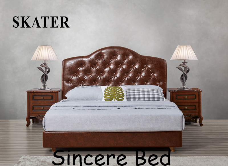 B006 American Style Bedroom Leather Bed