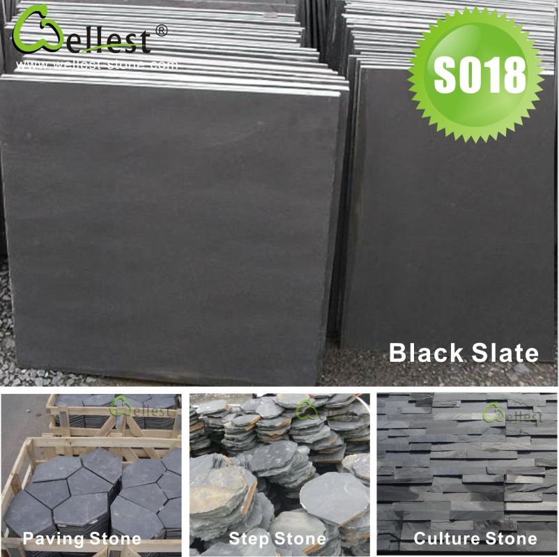 Natural Stone Wall Stone Black Slate for Garden Paving/Flooring/Wall