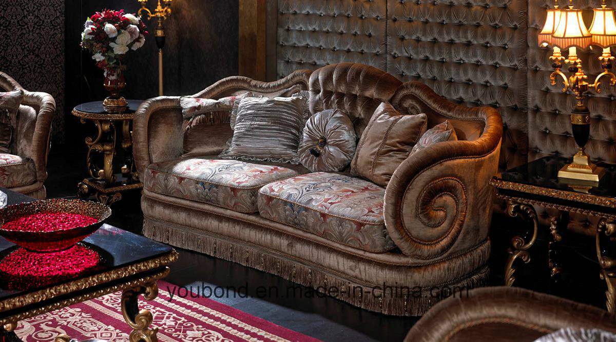 Sb53 Solid Wood Classical Royal Style Fabric Sofa