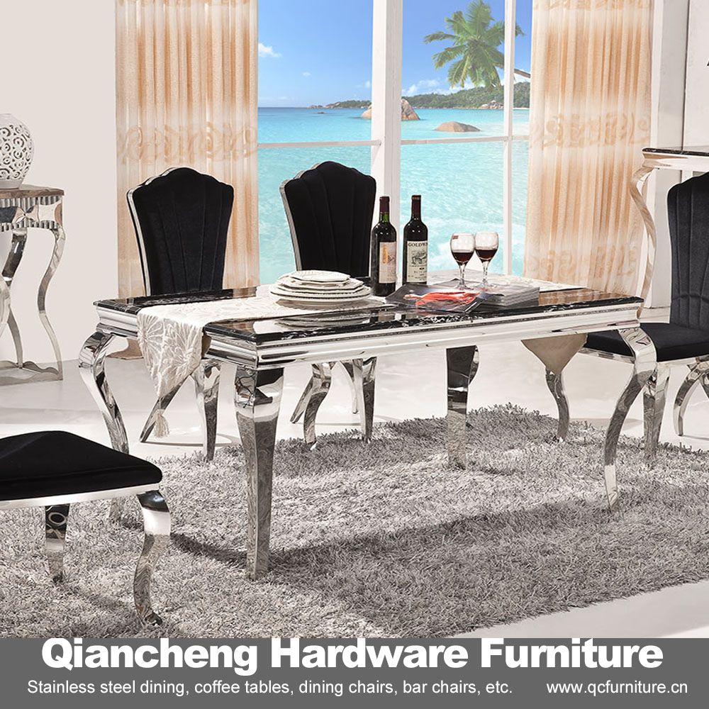 2016 Modern Glass Dining Table and Stainless Steel Dining Table