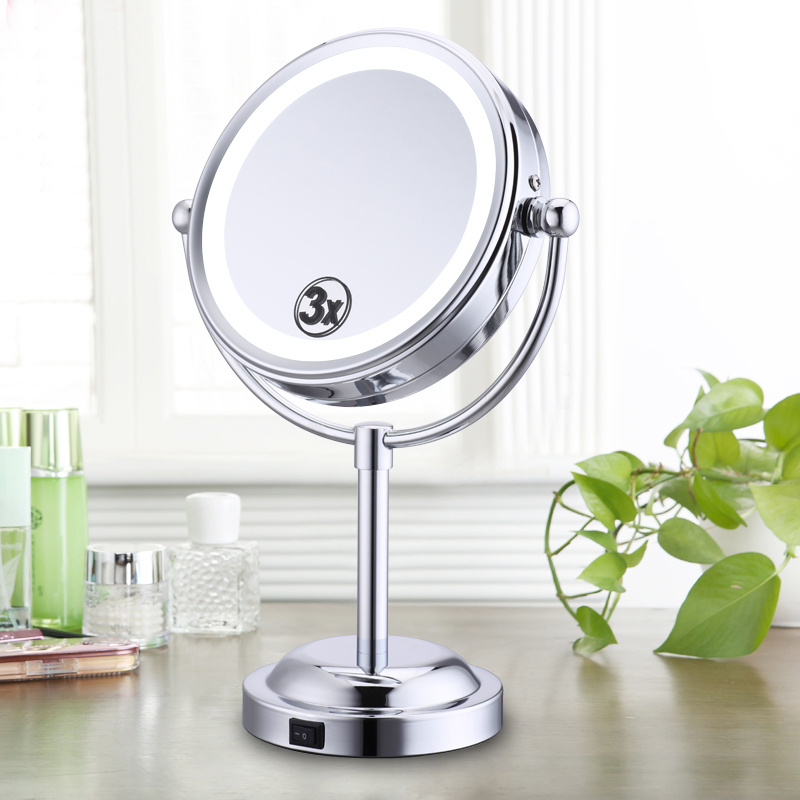 Battery Operated Desktop Two Sides Illuminated LED Makeup Mirror