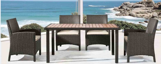 Outdoor Leisure Rattan Table with Chair