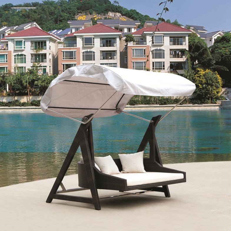 Garden Furniture Rattan Furniture Swing with Canopy Swing Bed (TG-JW26)