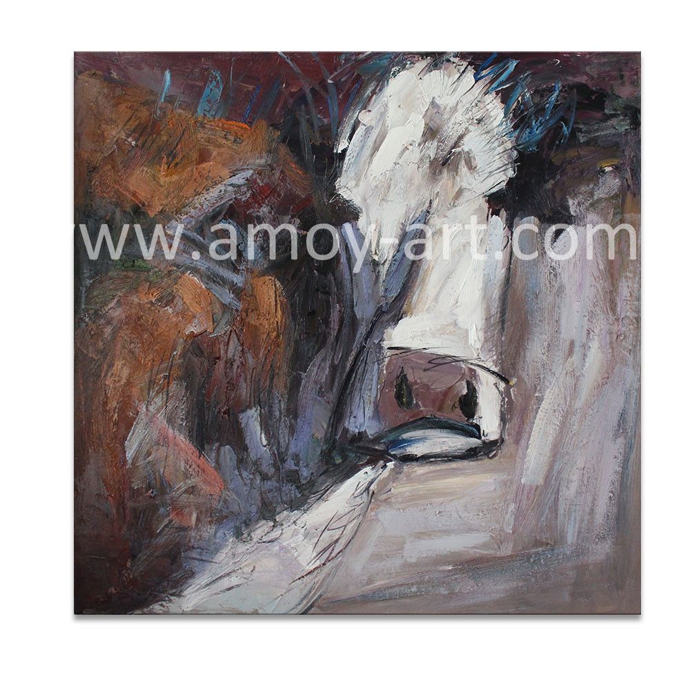 Handmade Brown Cow Oil Paintings Farm Art for Home Decor