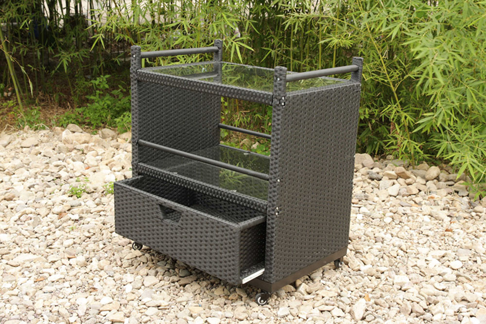 Rattan Wicker Hotel Garden Patio Outdoor Furniture Wine Trolley (FS-5550)