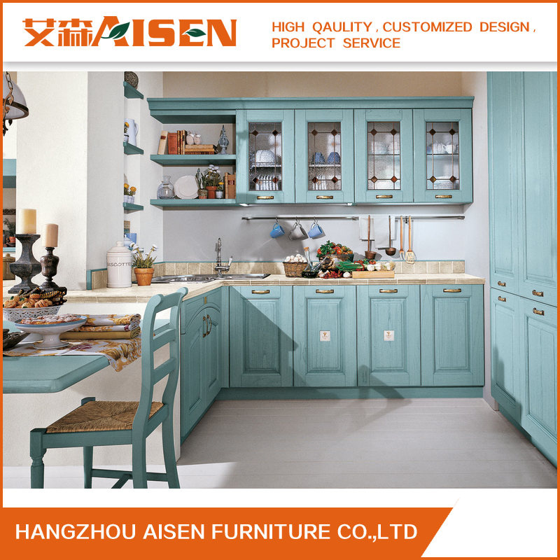2018 Classical American Solid Wood Kitchen Cabinet