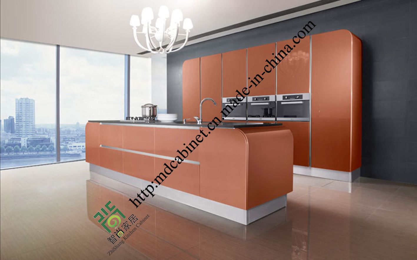 Hot Sale High Glossy Lacquer Kitchen Cabinets (zs-434)