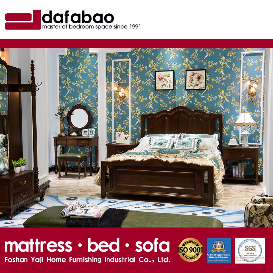 Modern New Design Solid Wood Bed for Bedroom Use (AS821B)