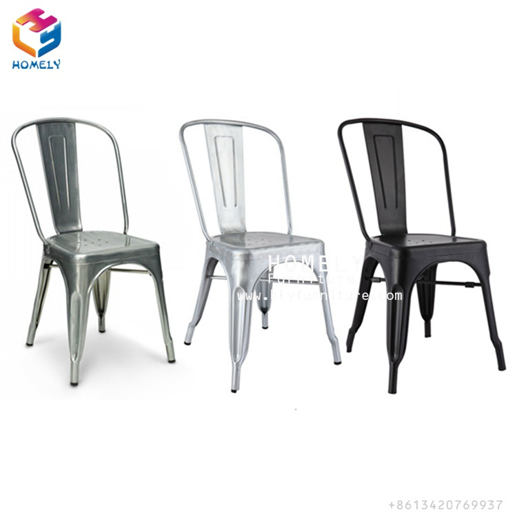 Modern Tolix Distressed Metal Indoor Industrial Side Chair