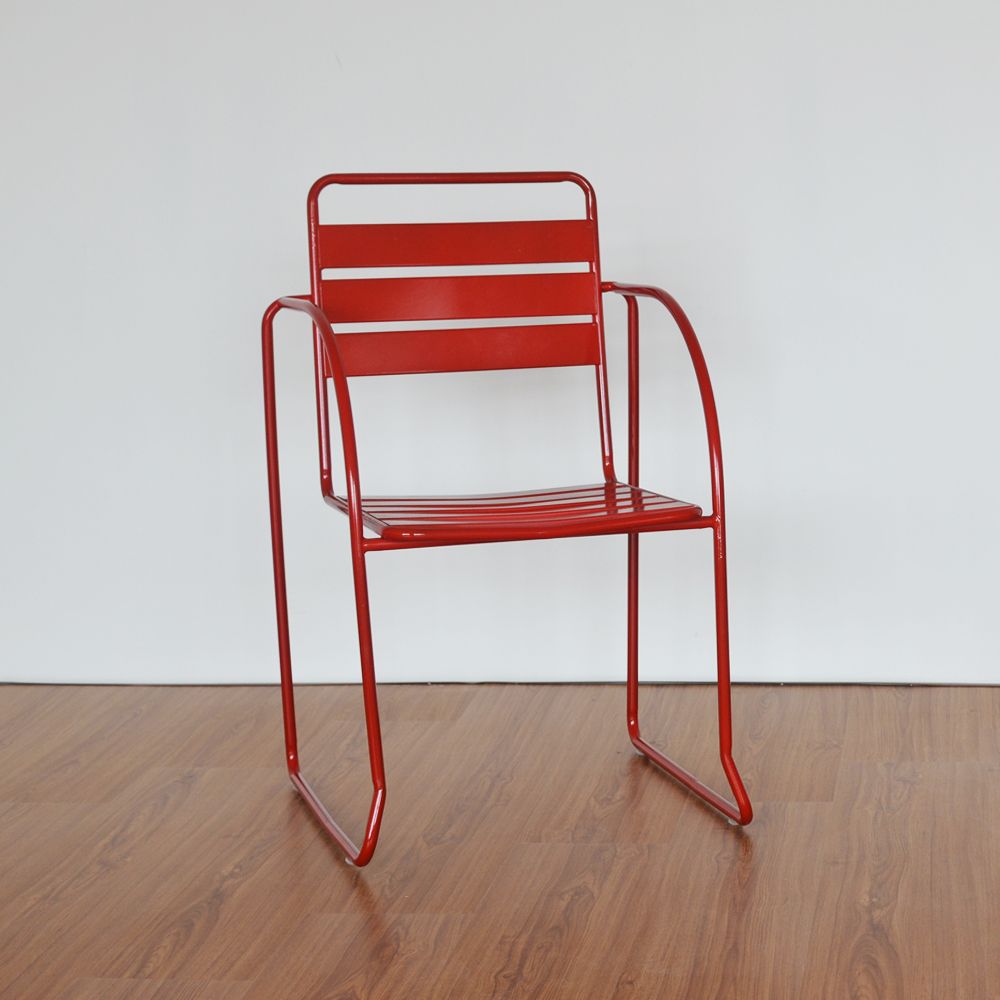 Wholesales Slat Metal Chair Bistro with Arms Restaurant Furniture (SP-MC097A)