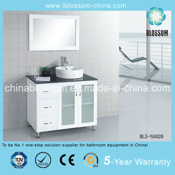 Granite Bathroom Vanity Wooden MDF Bathroom Cabinet with Mirror (BLS-NA020)