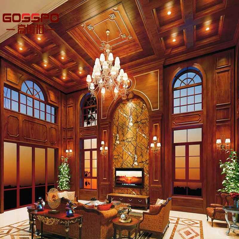 Decorative Indoor Chair Rail Wall Covering Wood Panel (GSP11-001)