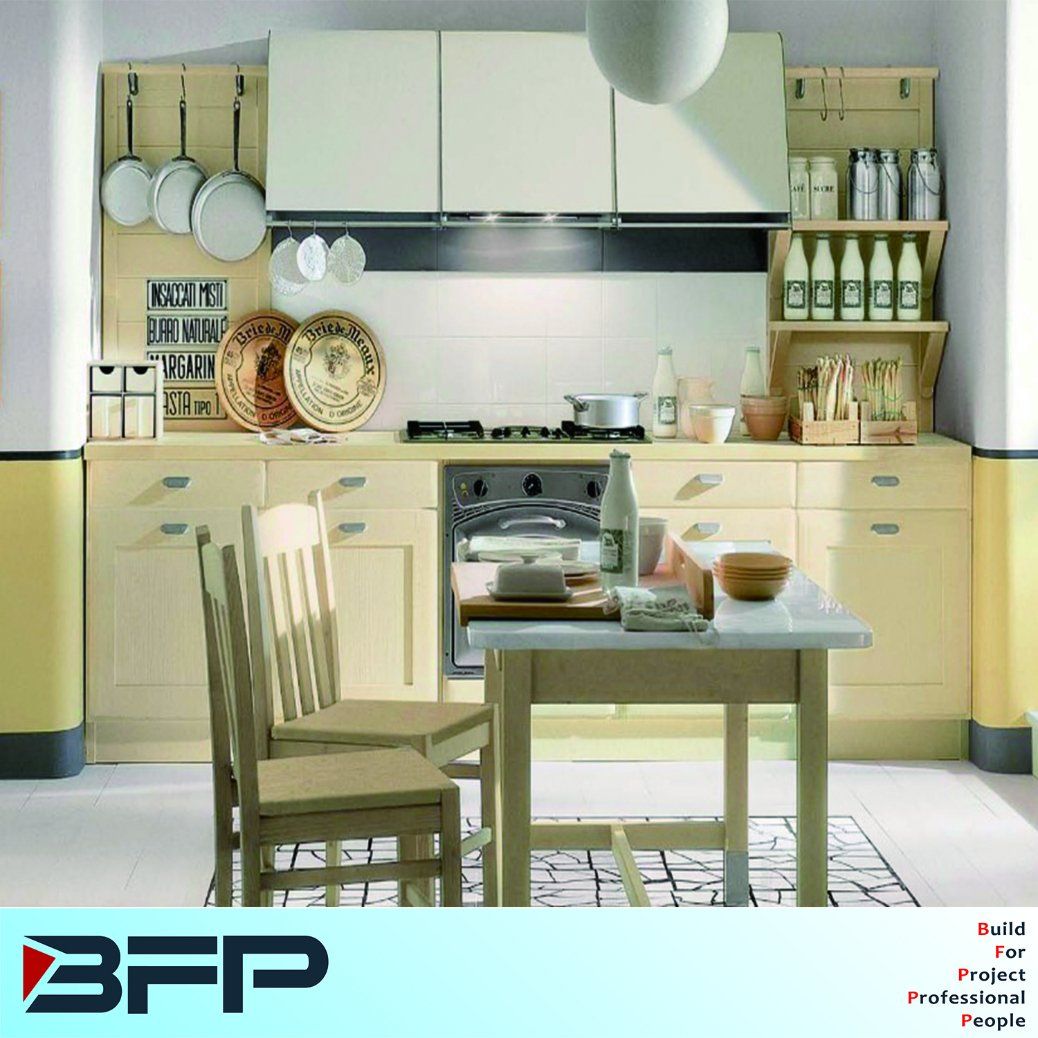 Light Yellow Mini Kitchen PVC Kitchen Cabinet