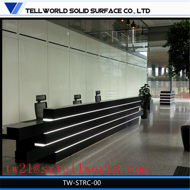 Corian Light up Bar Reception Desk Modern Black Reception Desk
