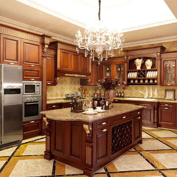 Solid Wooden Kitchen Cabinet for Project (zq-006)