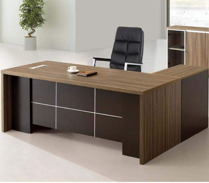 Executive Office Desk with Pedestal Filing Cabinet & Cupboard