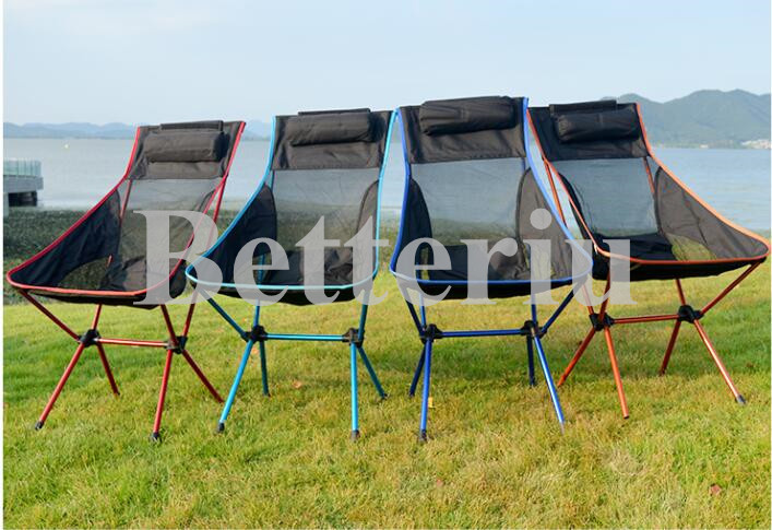 Portable Lightweight Highback Camping Chair with Neckrest /a Pillow for Traveling or Picnic