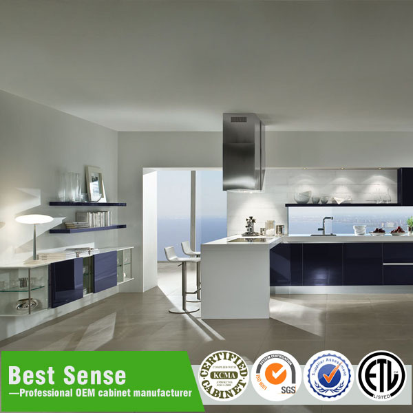 Affordable Prefab New Model Vinyl Wrap Kitchen Cabinets Manufacturer