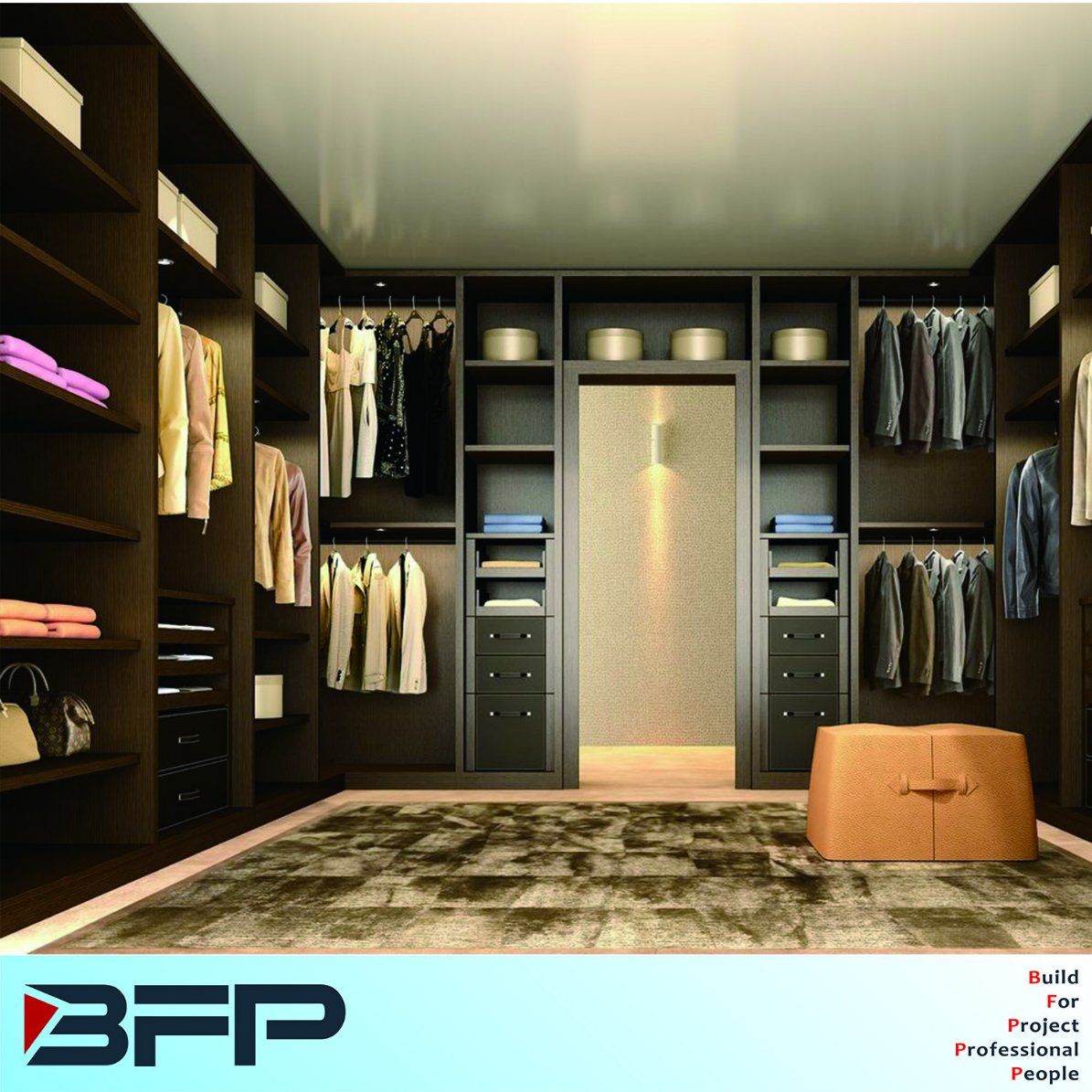 Melamine Bedroom Closet Walk in Wardrobe