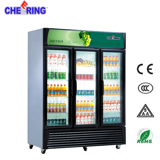 Ce a Pproved Three Glass Door Upright Refrigerator Freezer Showcase (LG1380A3)