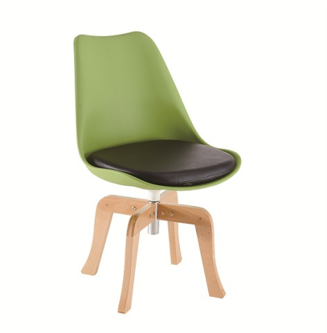 Simple Plastic Chair with Fabric Cushion