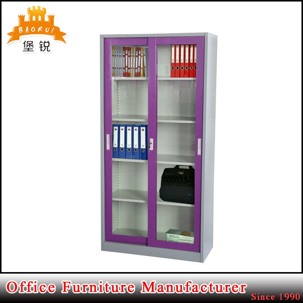 Metal Office Furniture Cupboard Sliding Glass Door Filing Cabinets