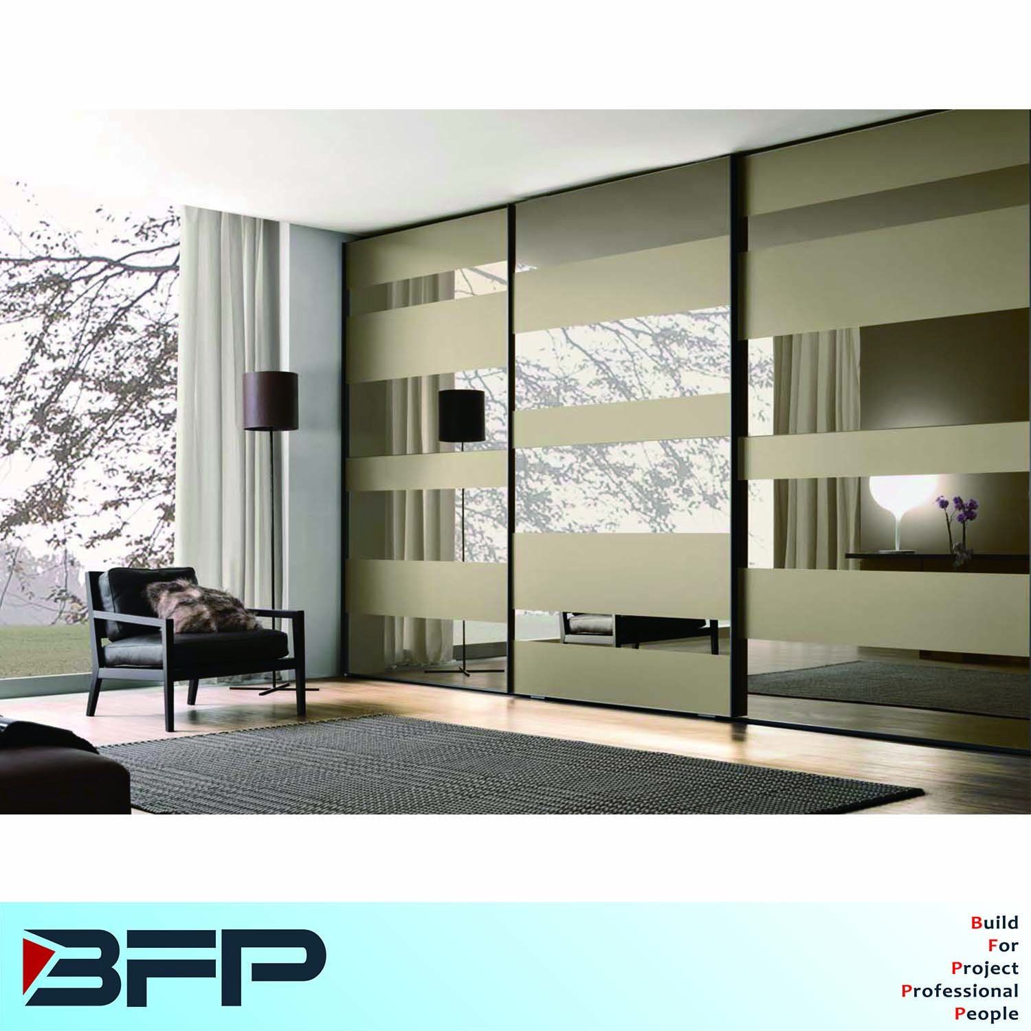 Sliding Wardrobe Glass Door Wooden Closet