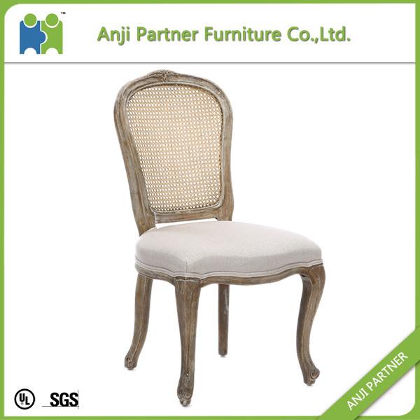 Vintage Classical White Fabric Dining Room Chair (Raymond)