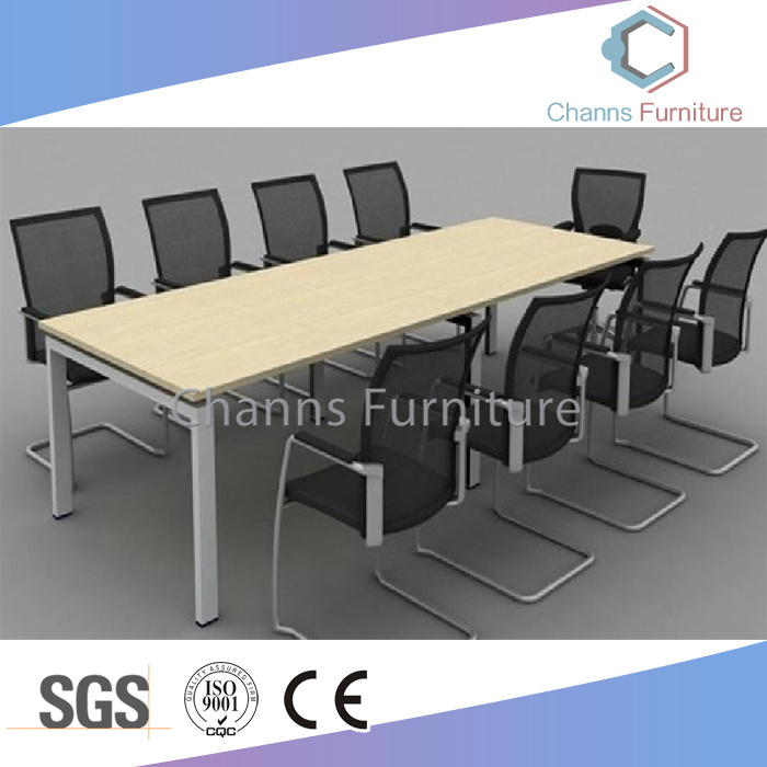 Fashion Office Meeting Table Wood Conference Desk with Metal Frame (CAS-MT31413)