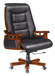 Wooden Genuine Leather Office Executive Boss Manager Chair (HF-BLA95)
