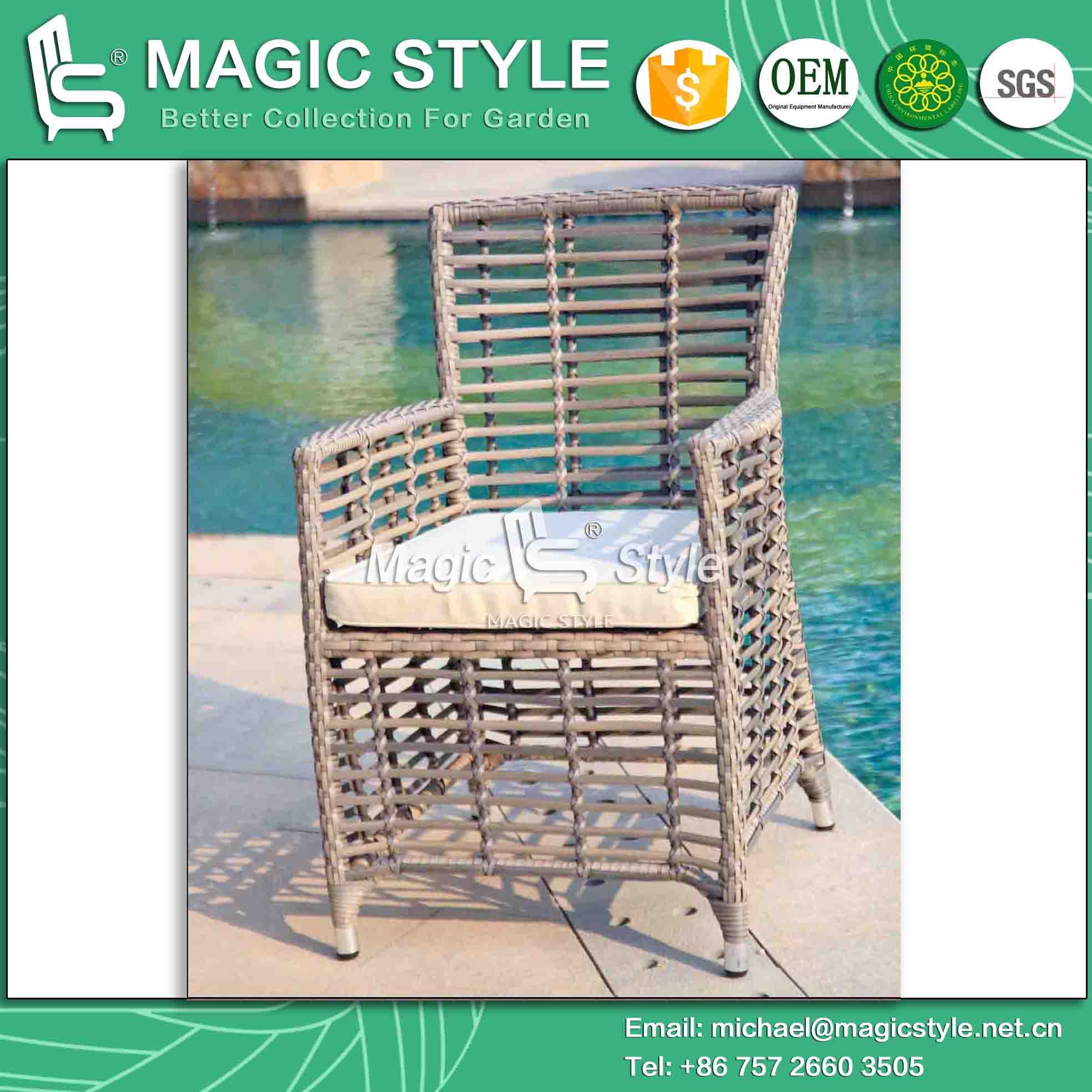 New Design Dining Set Dining Chair Dining Table Rattan Chair Wicker Table Aluminum Chair (Magic Style)