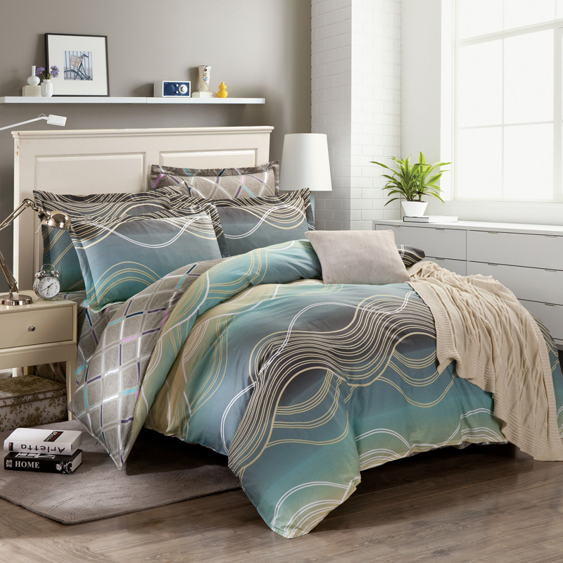 Antique Design Printed Cotton 3 Pieces Bedding
