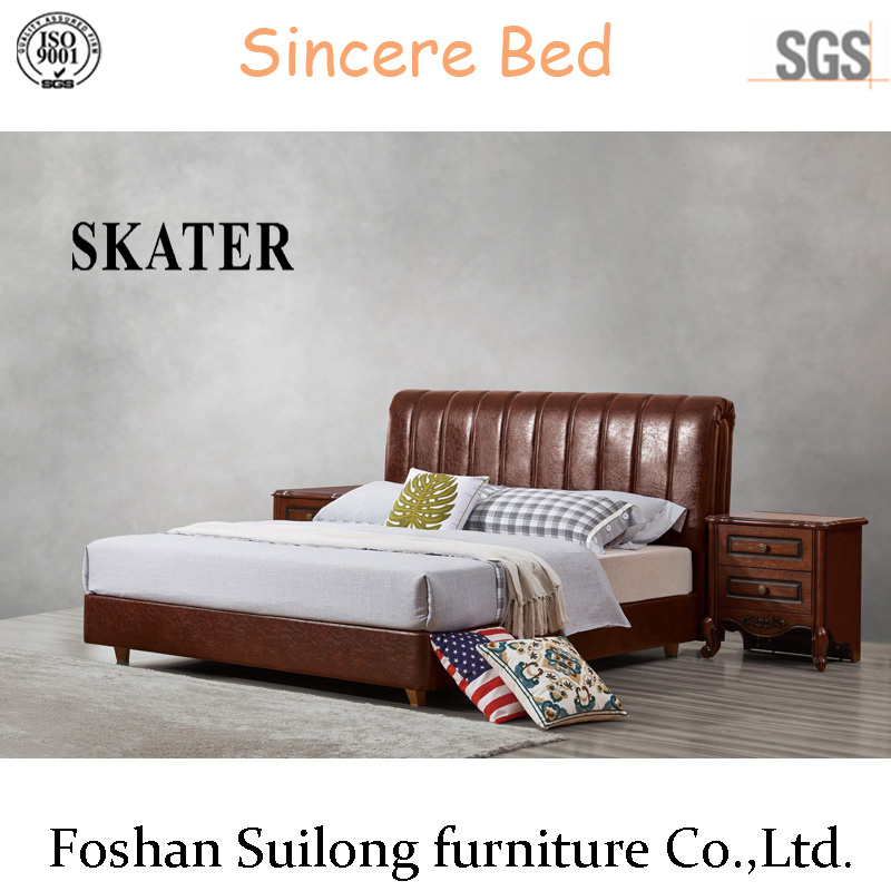 Modern American Style Leather Bed Bedroom Bedb005