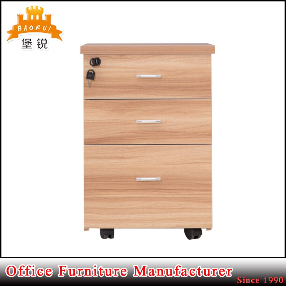 Wooden Color Metal Mobile Pedestal Cabinet