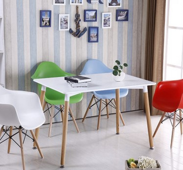 Iraq Was White Solid Wood Table Rectangle Meal Tables and Chairs, Table Manufacturer Provides Straightly (M-X3579)
