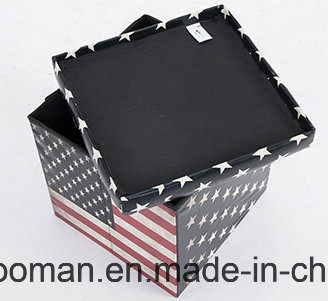 PVC Leather Foldable Storage Ottoman for Home Use